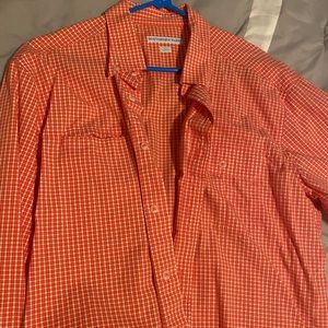 Orange & White gingham sport shirt